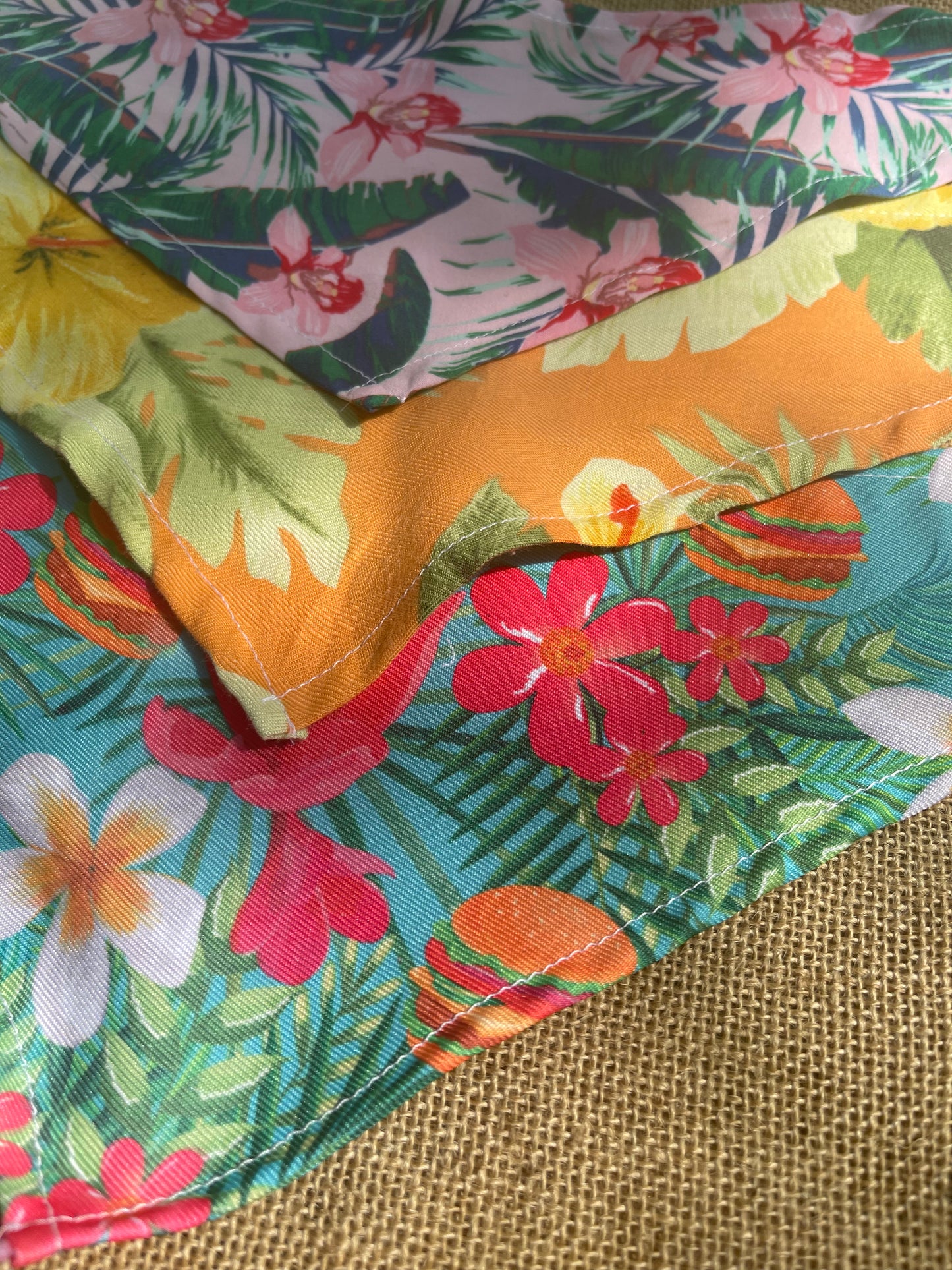 Hawaiian print dog bandana