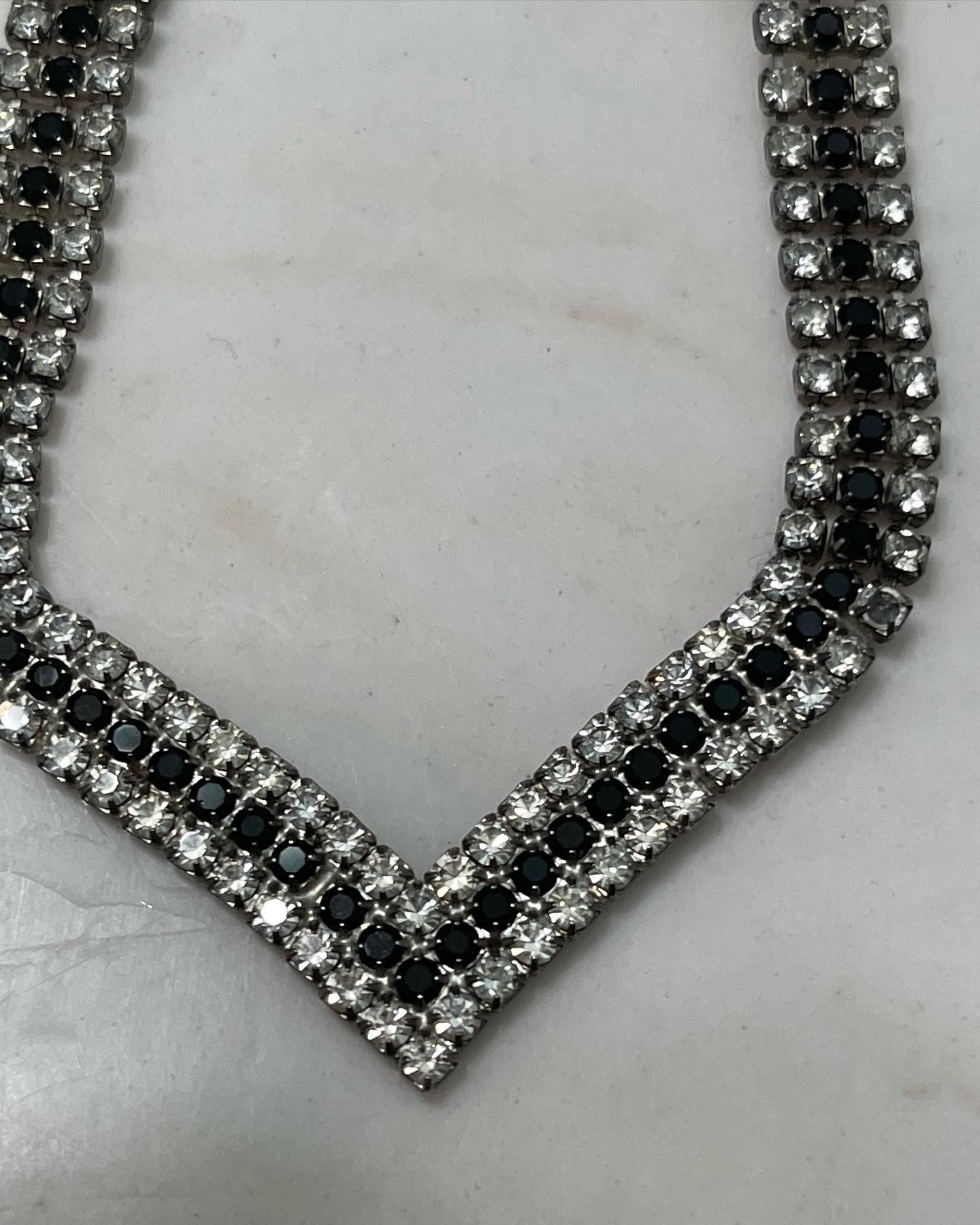 Rhinestone necklace, vintage rhinestone necklace