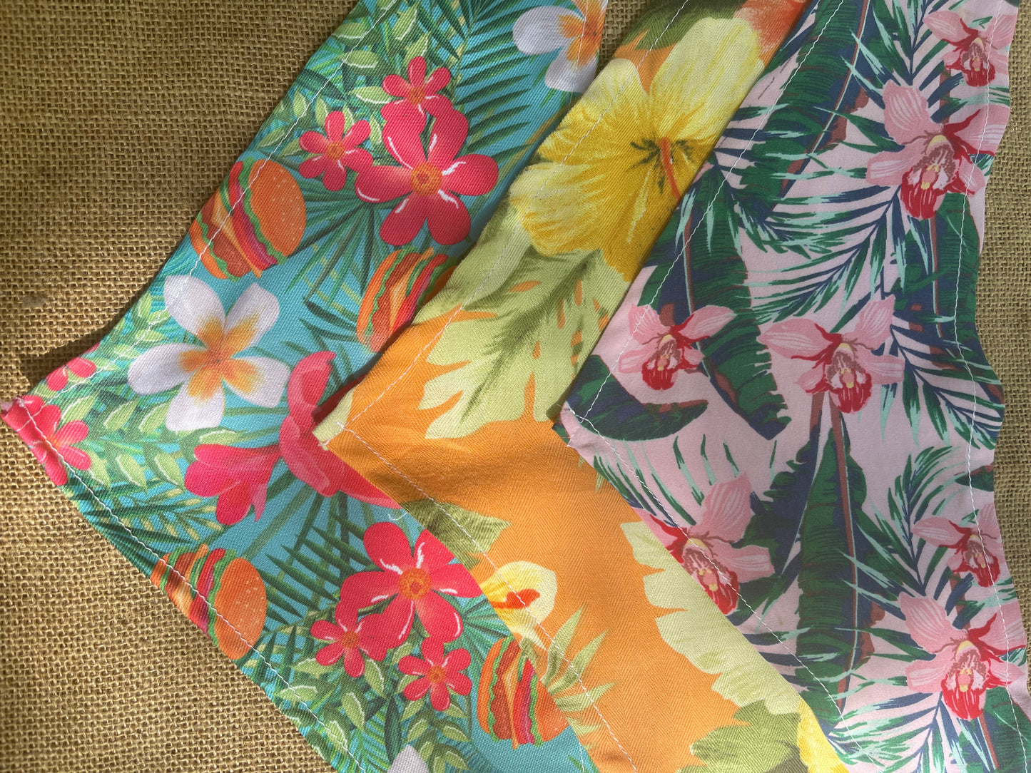 Hawaiian print dog bandana
