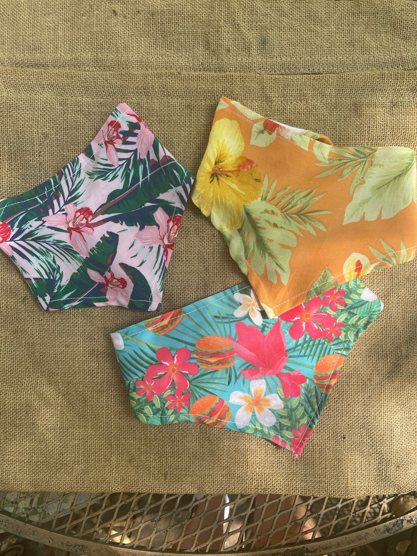 Hawaiian print dog bandana