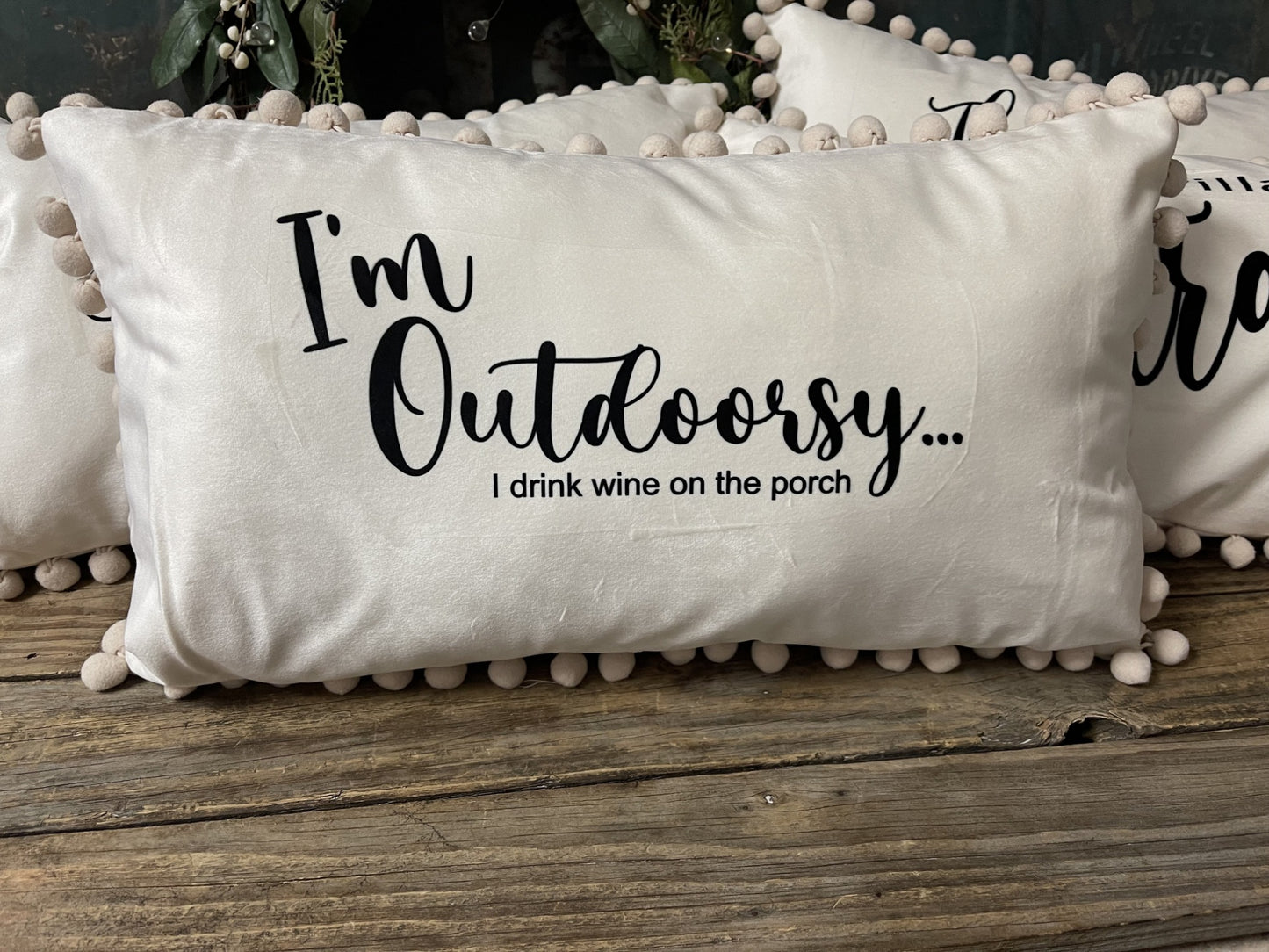 Personalized pillow, farmhouse style pillow with words