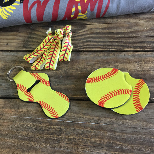 Softball car coasters