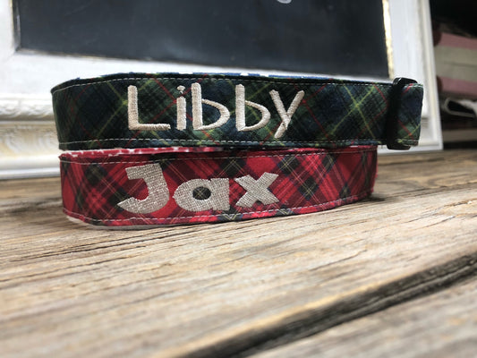 Tartan plaid dog collar
