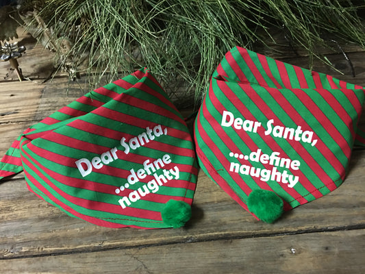Christmas dog bandana, stripe Christmas bandana