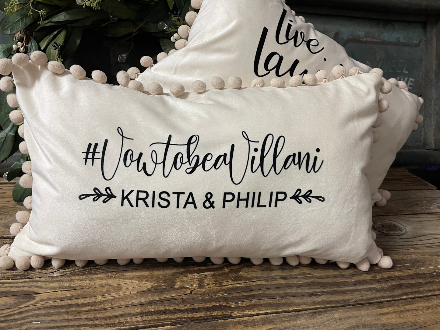 Personalized pillow, farmhouse style pillow with words
