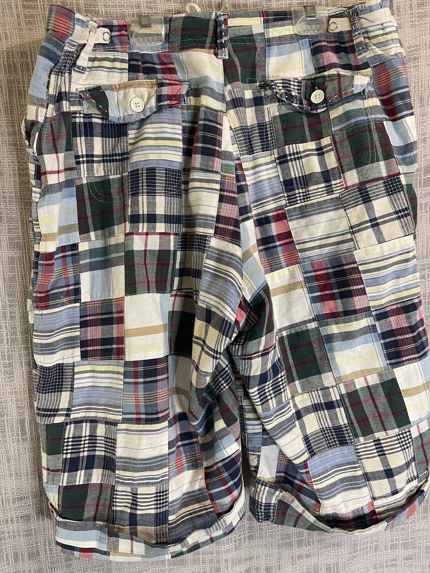 Vintage madras plaid shorts, plaid Bermuda shorts