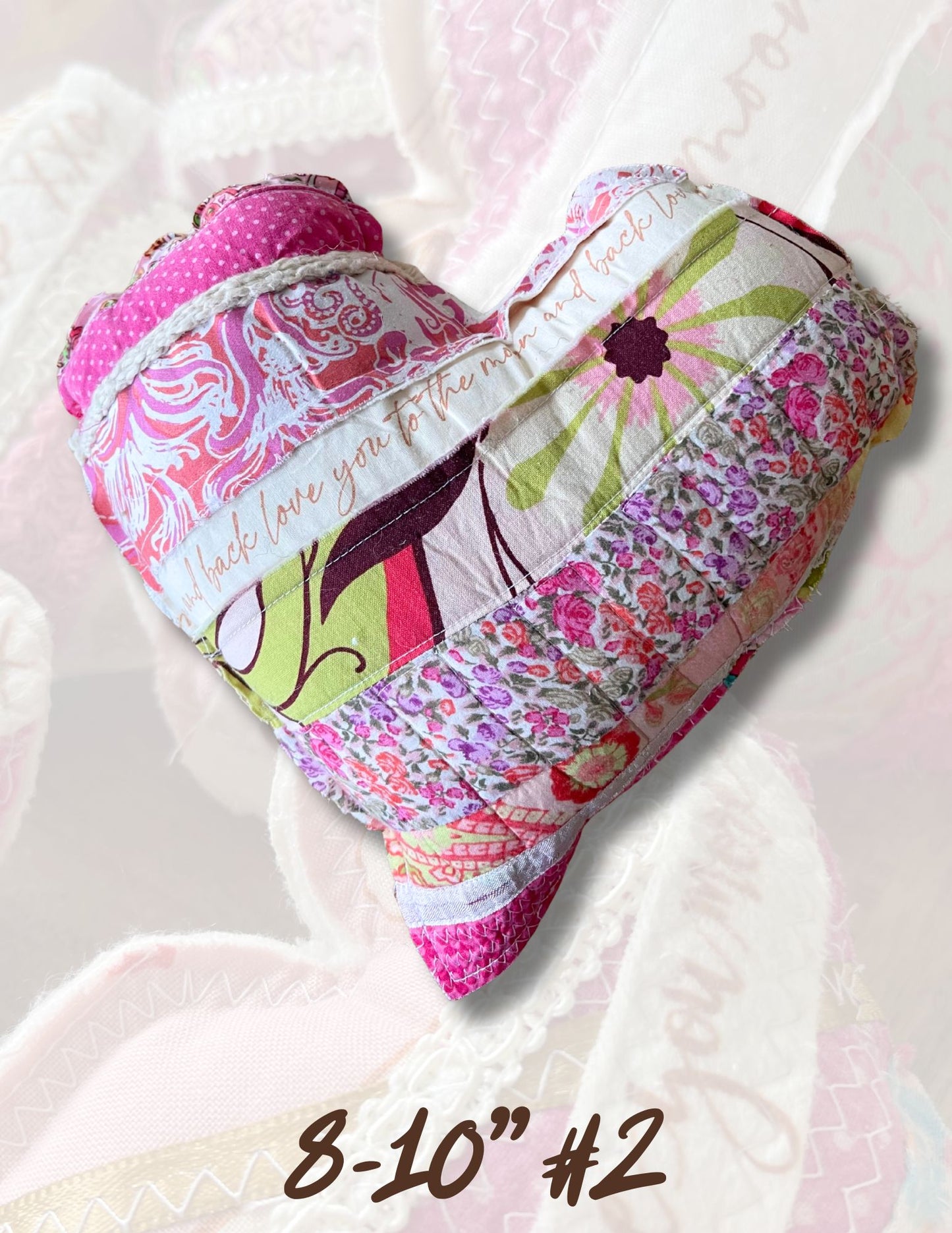 Valentine heart pillow, upcycled pillow