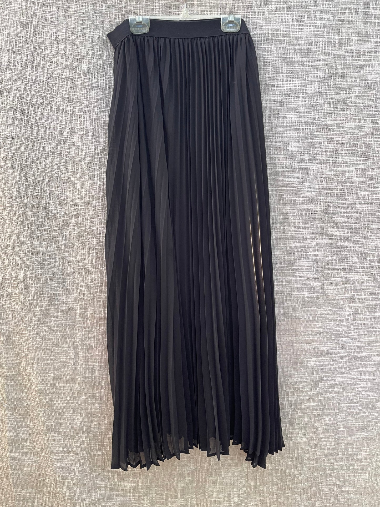 Black maxi skirt, pleated maxi skirt