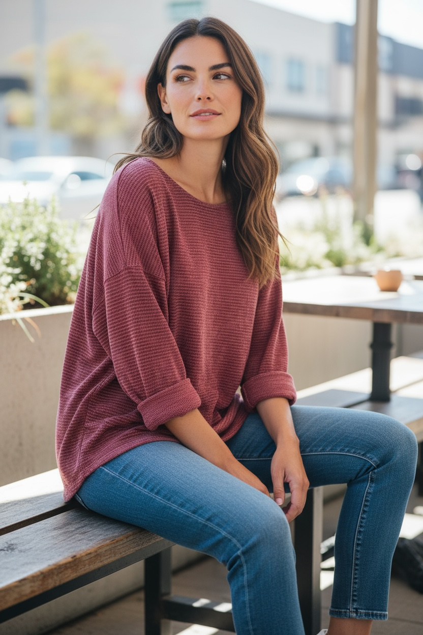 Plus sized chenille tunic