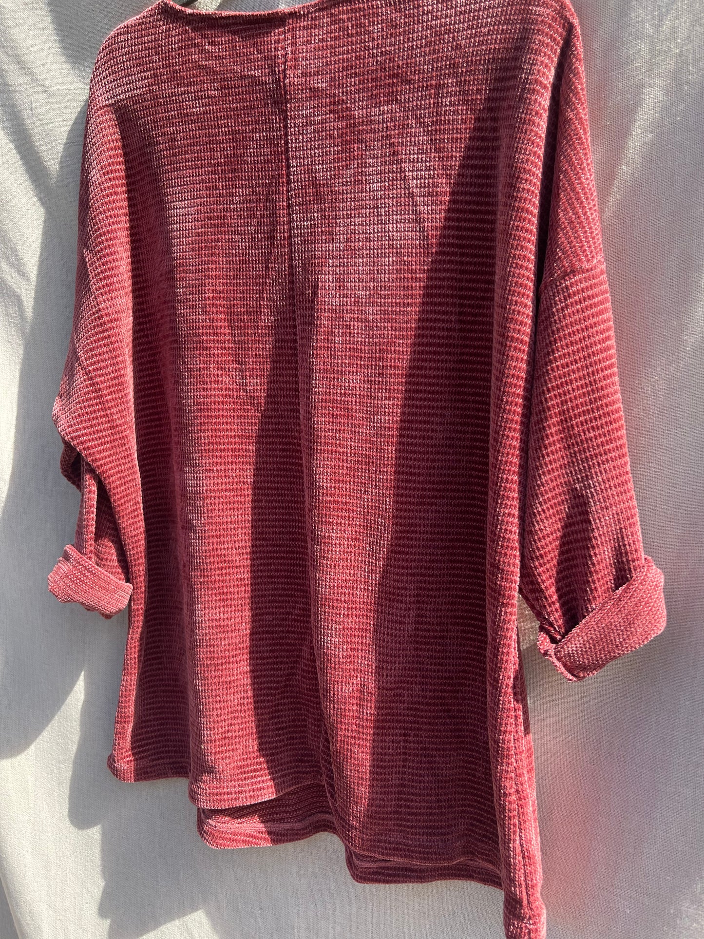Plus sized chenille tunic