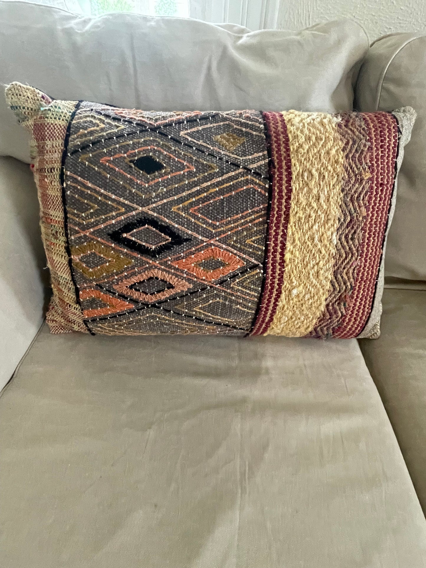 Vintage handwoven pillow