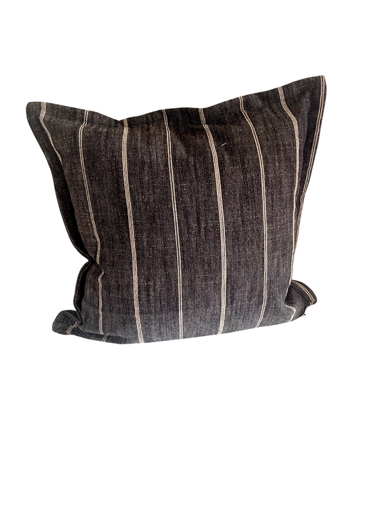 Pepper stripe ticking pillow, canvas stripe pillow