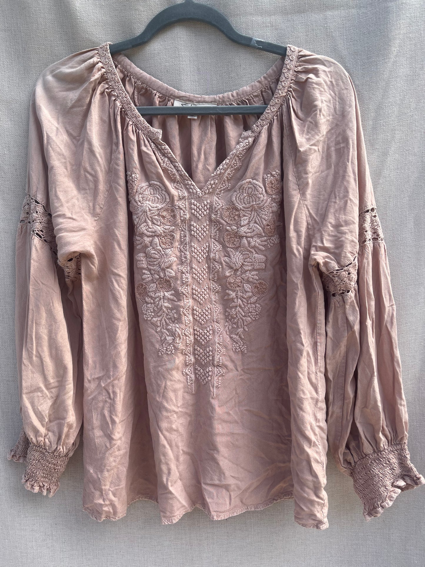 Bohostyled embroidered top