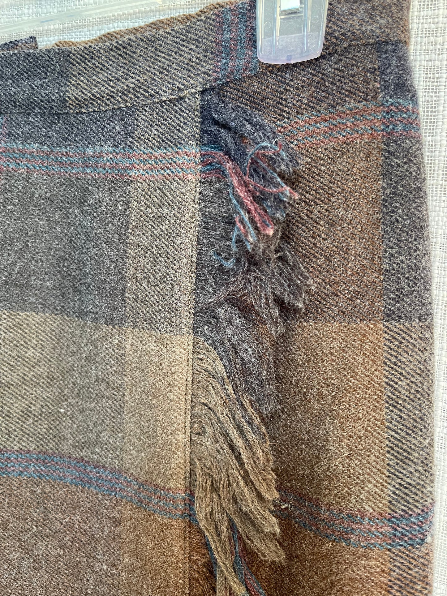 Wool wrap skirt, plaid fall wrap skirt