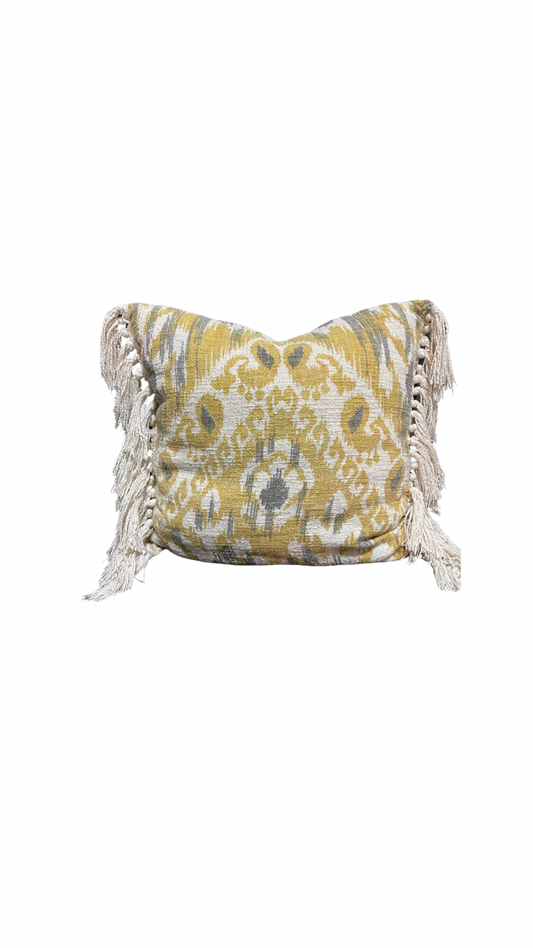 Fringed throw pillow