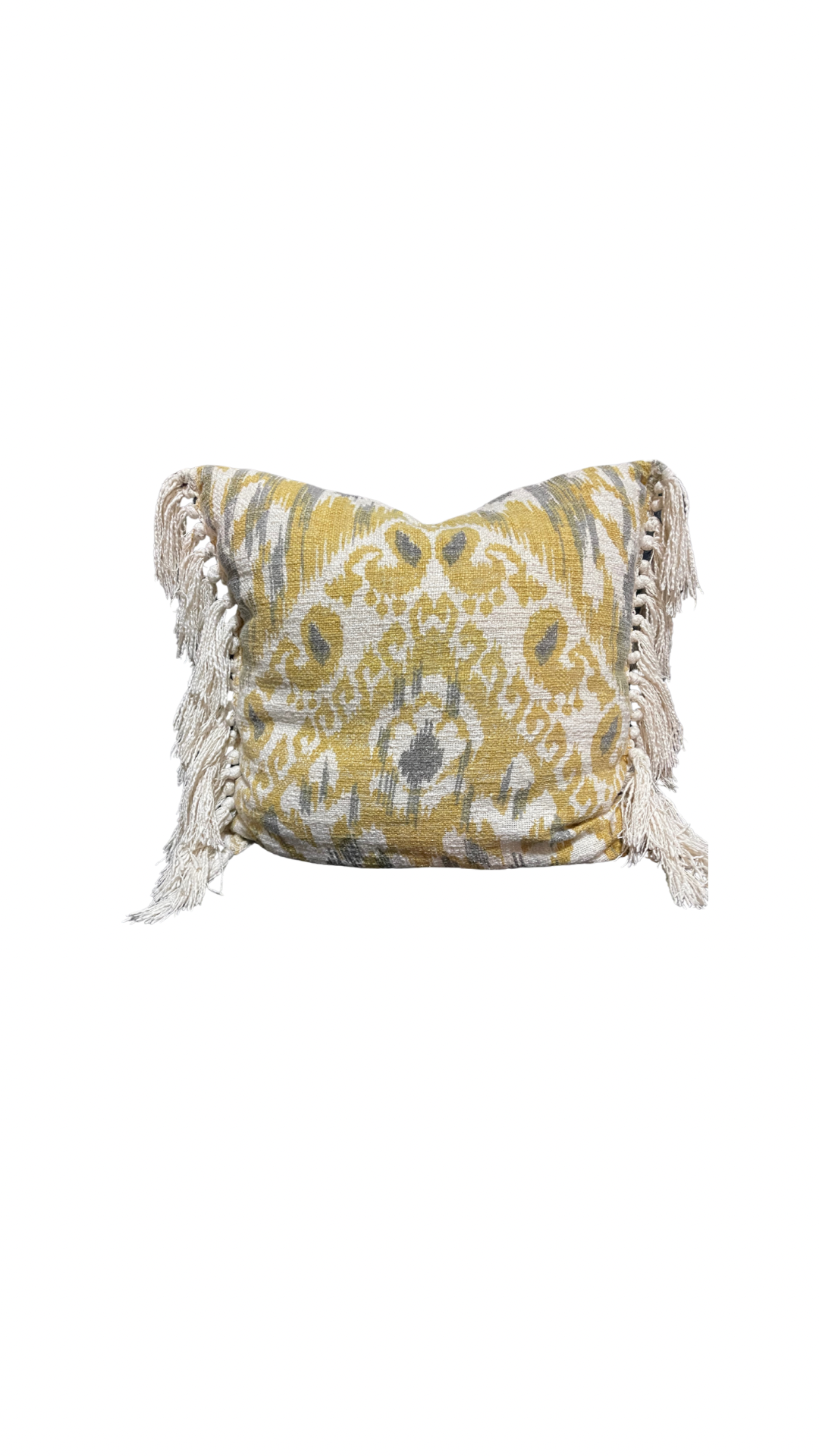 Fringed throw pillow