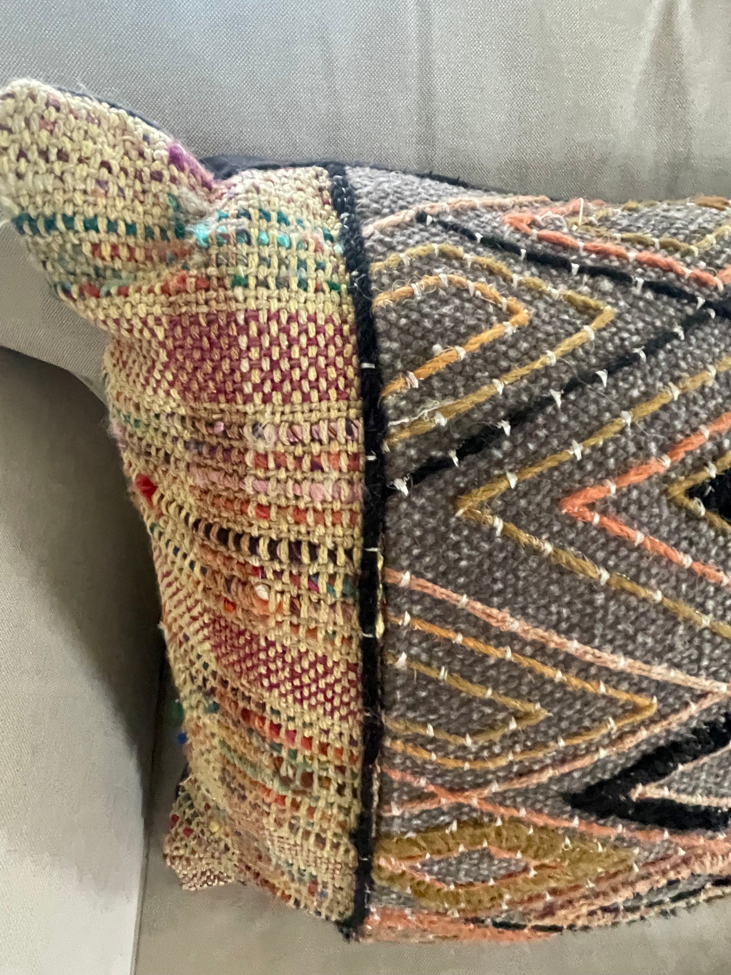 Vintage handwoven pillow