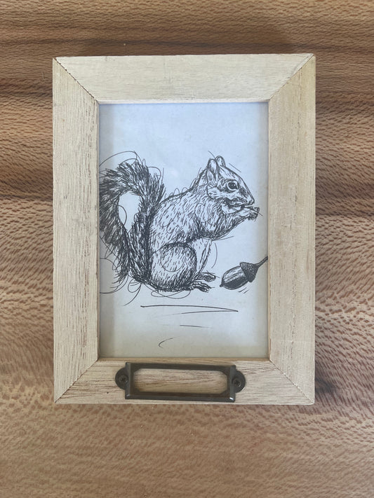 vintage squirrel print, woodland decor, fall decor