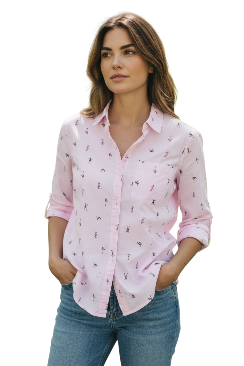 Pink button down shirt