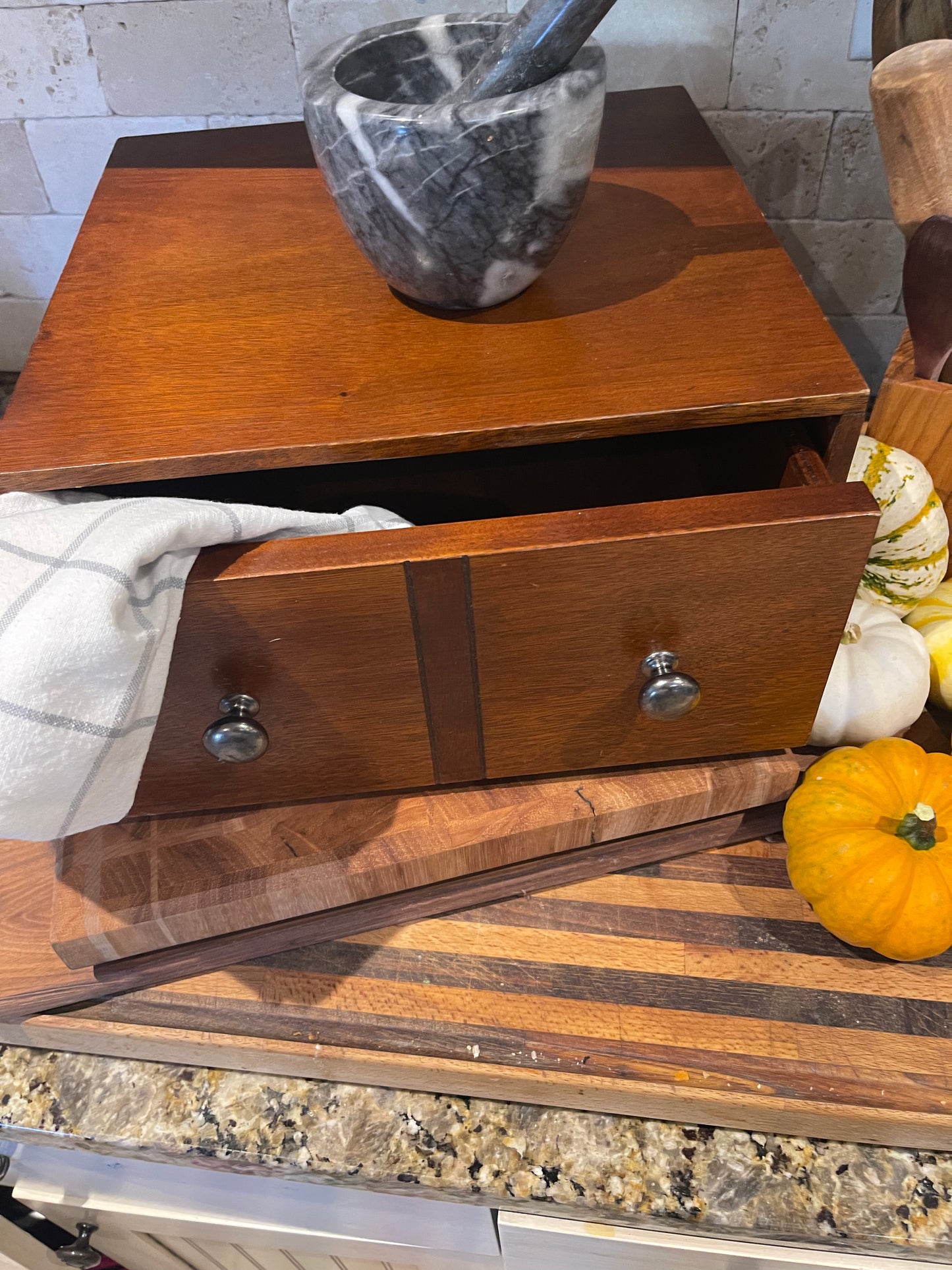 Vintage wooden box, dresser box, storage container