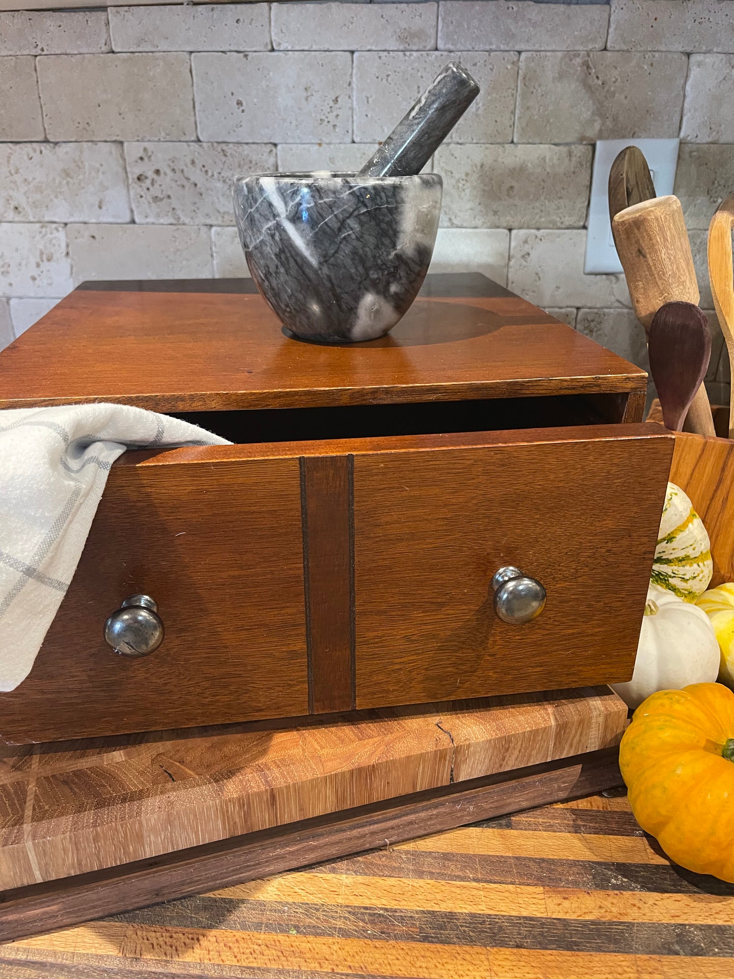 Vintage wooden box, dresser box, storage container
