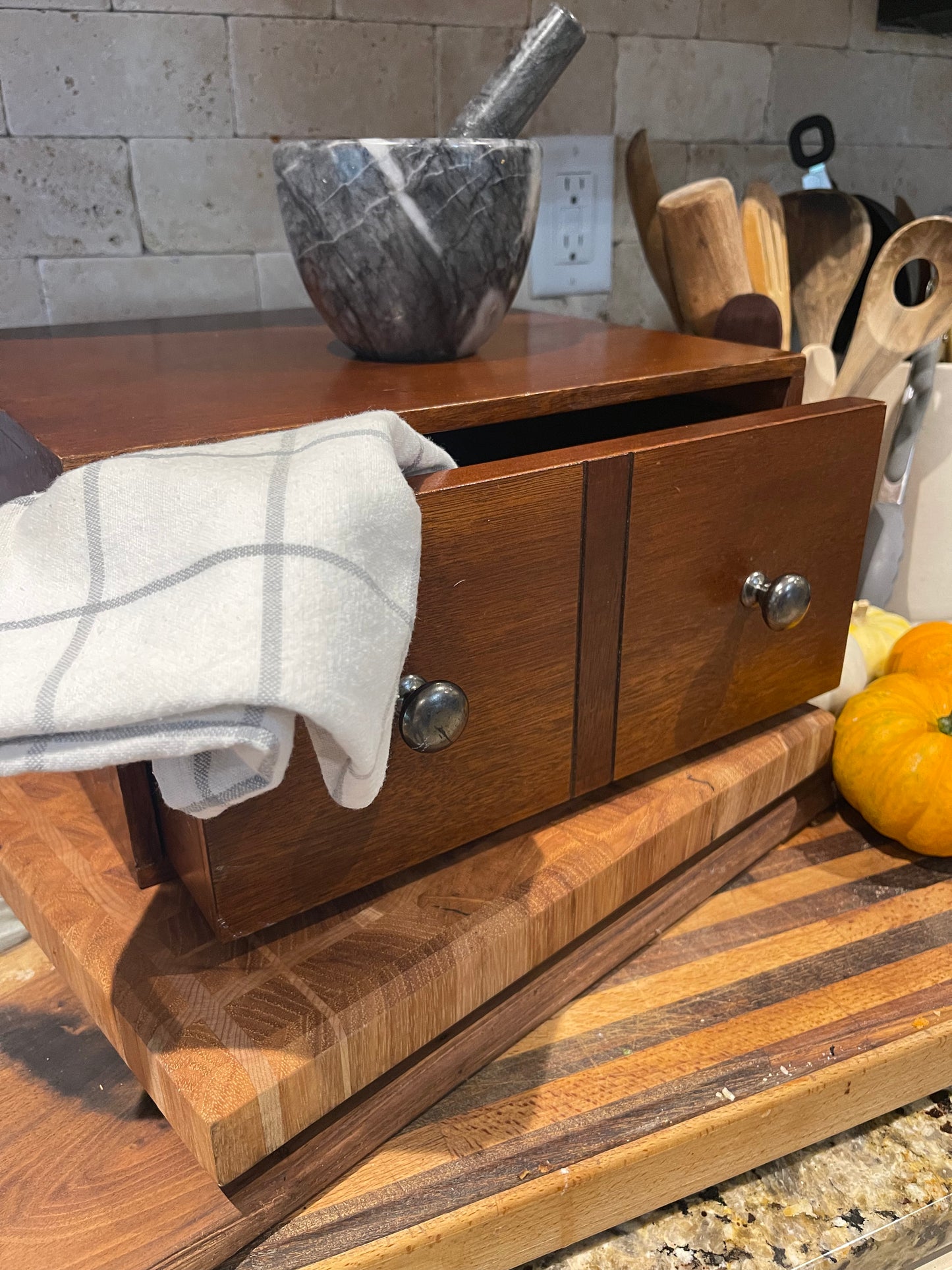 Vintage wooden box, dresser box, storage container