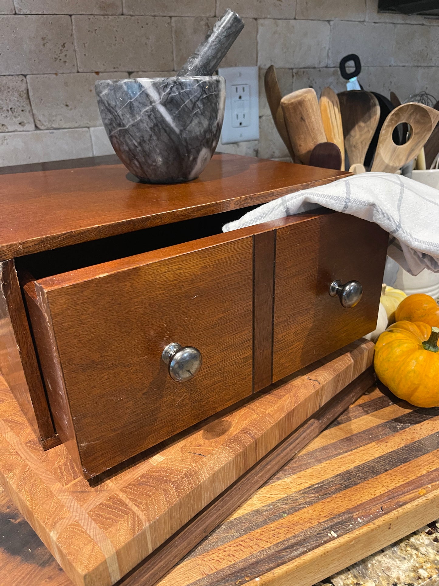 Vintage wooden box, dresser box, storage container