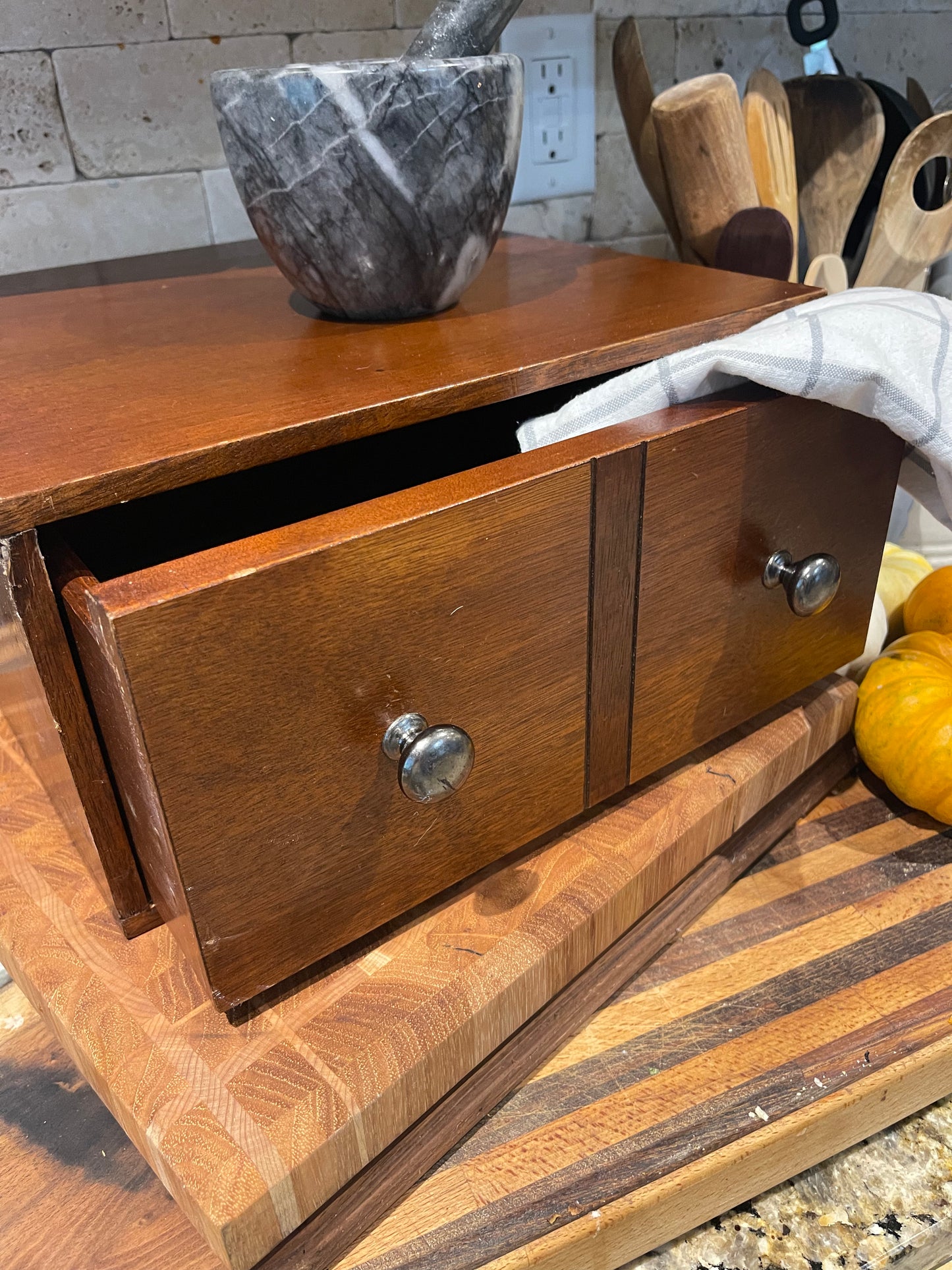 Vintage wooden box, dresser box, storage container