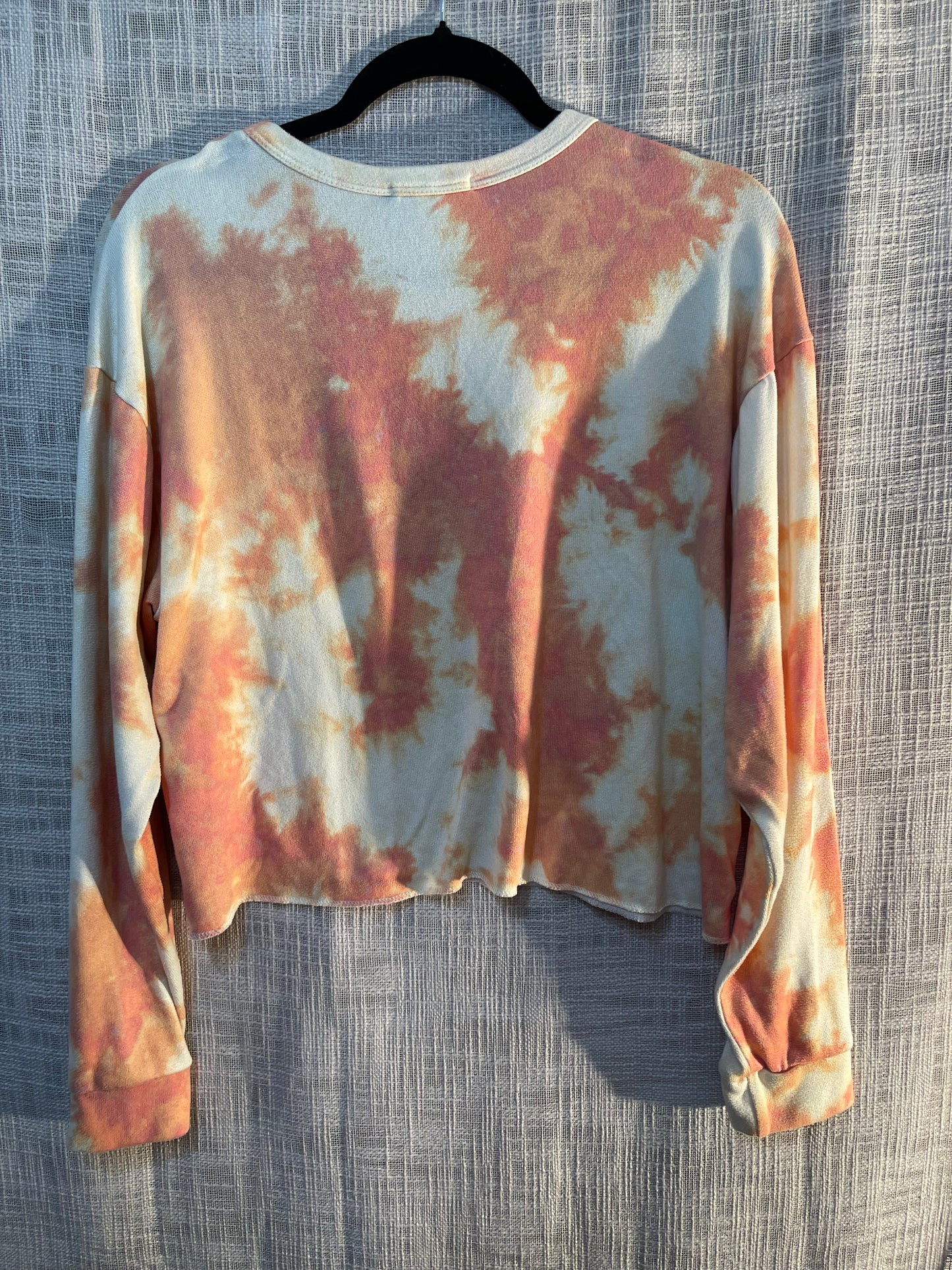 Cropped sweatshirt, melon tie dyed loungewear top, athleisure