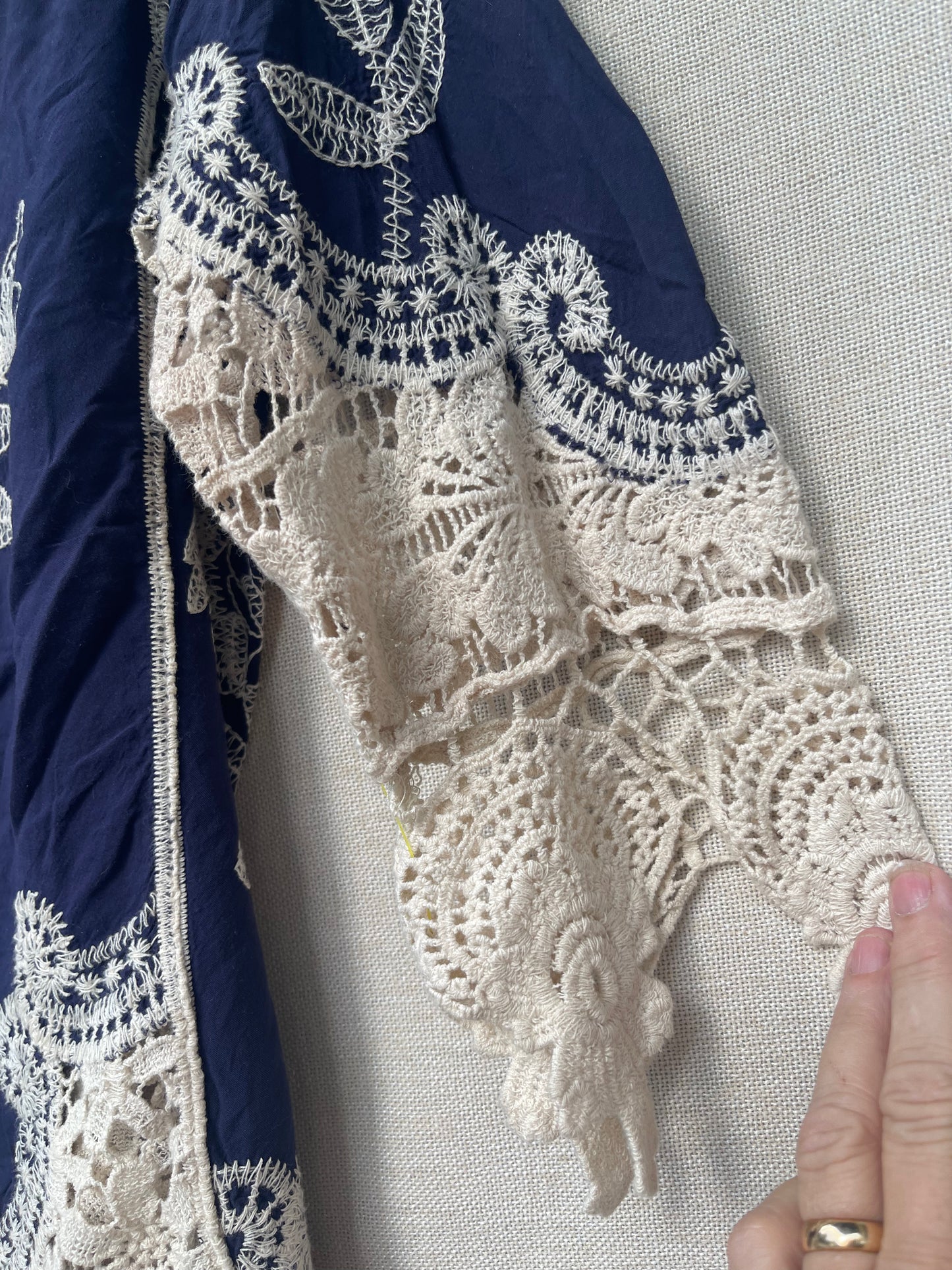 boho embroidered shirt, embroidery and lace design flowy top