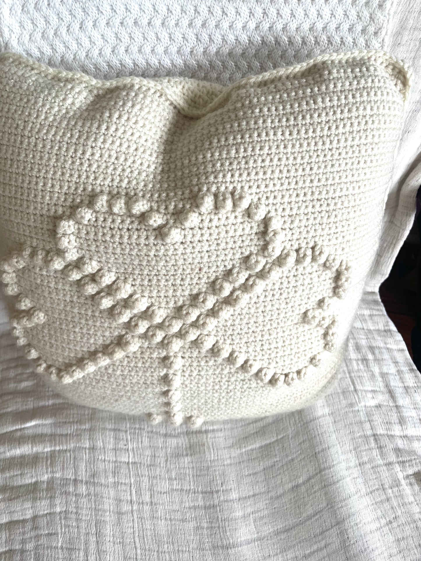 Hand knit shamrock pillow, Vintage st Partick's day pillow,knit vintage