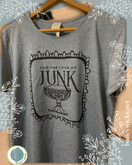 Vintage graphic t shirt for the love of junk, thrifters t shirt