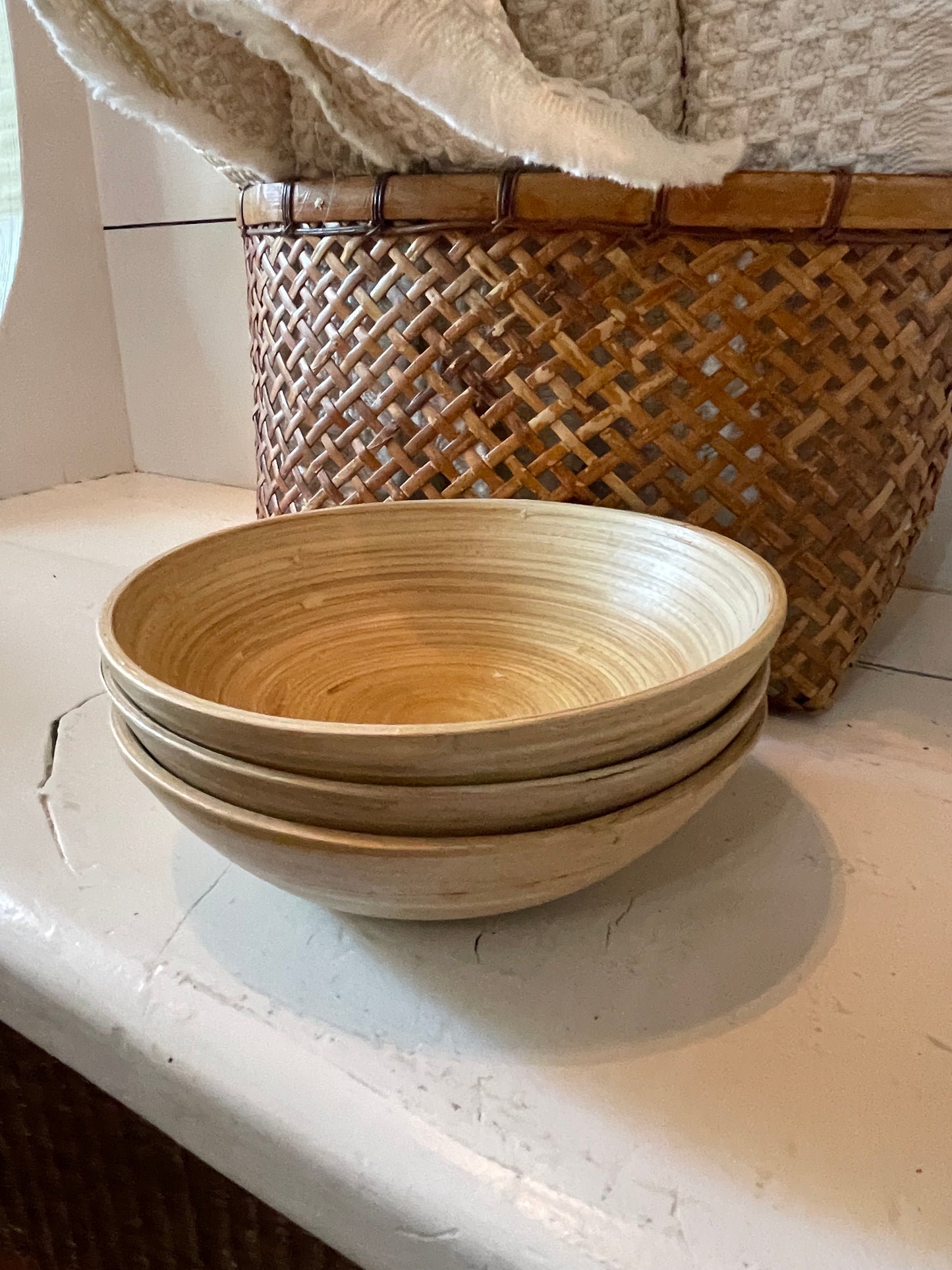 Bamboo serving bowls