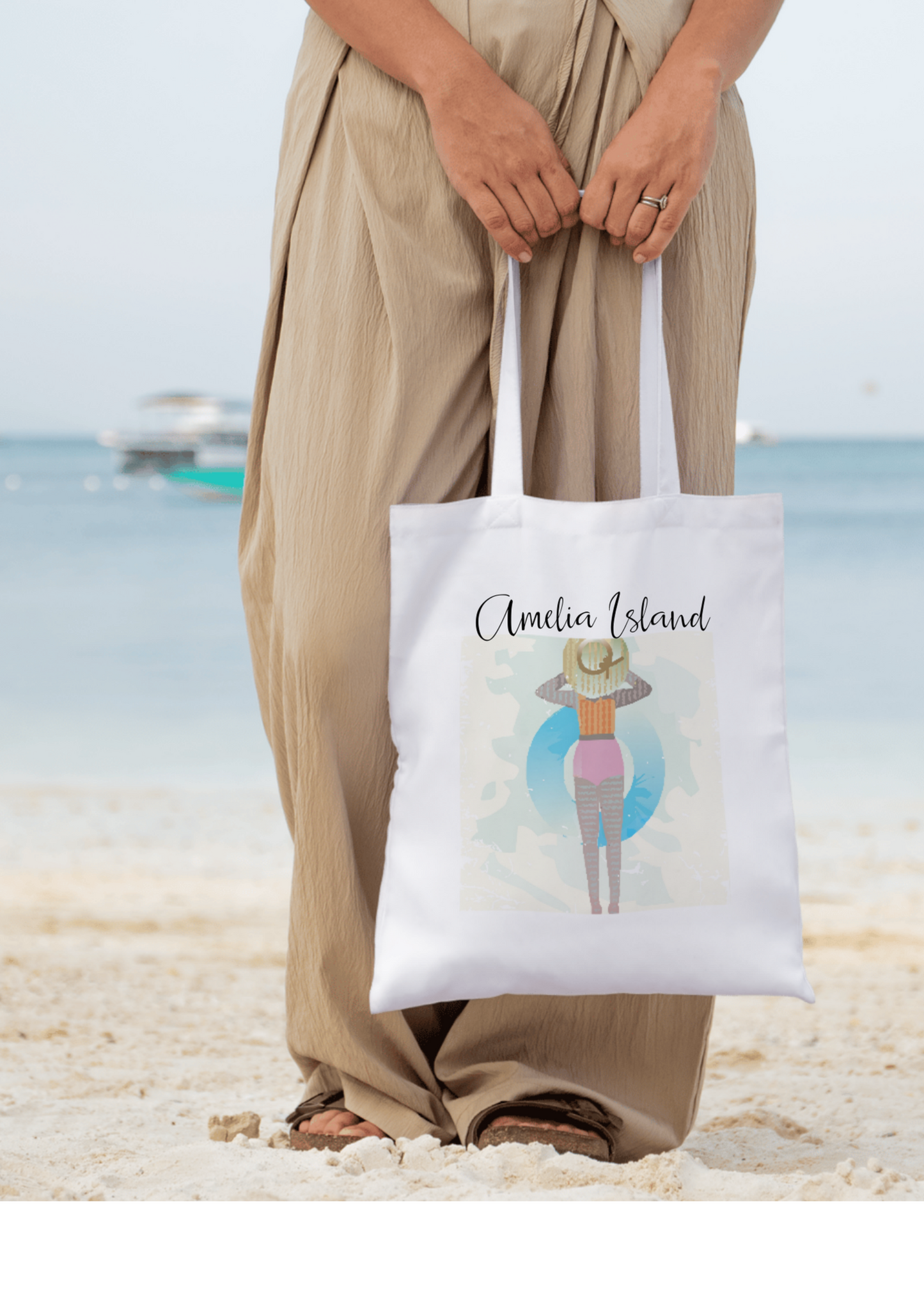Watercolor lady floating in an innertube, graphic art file