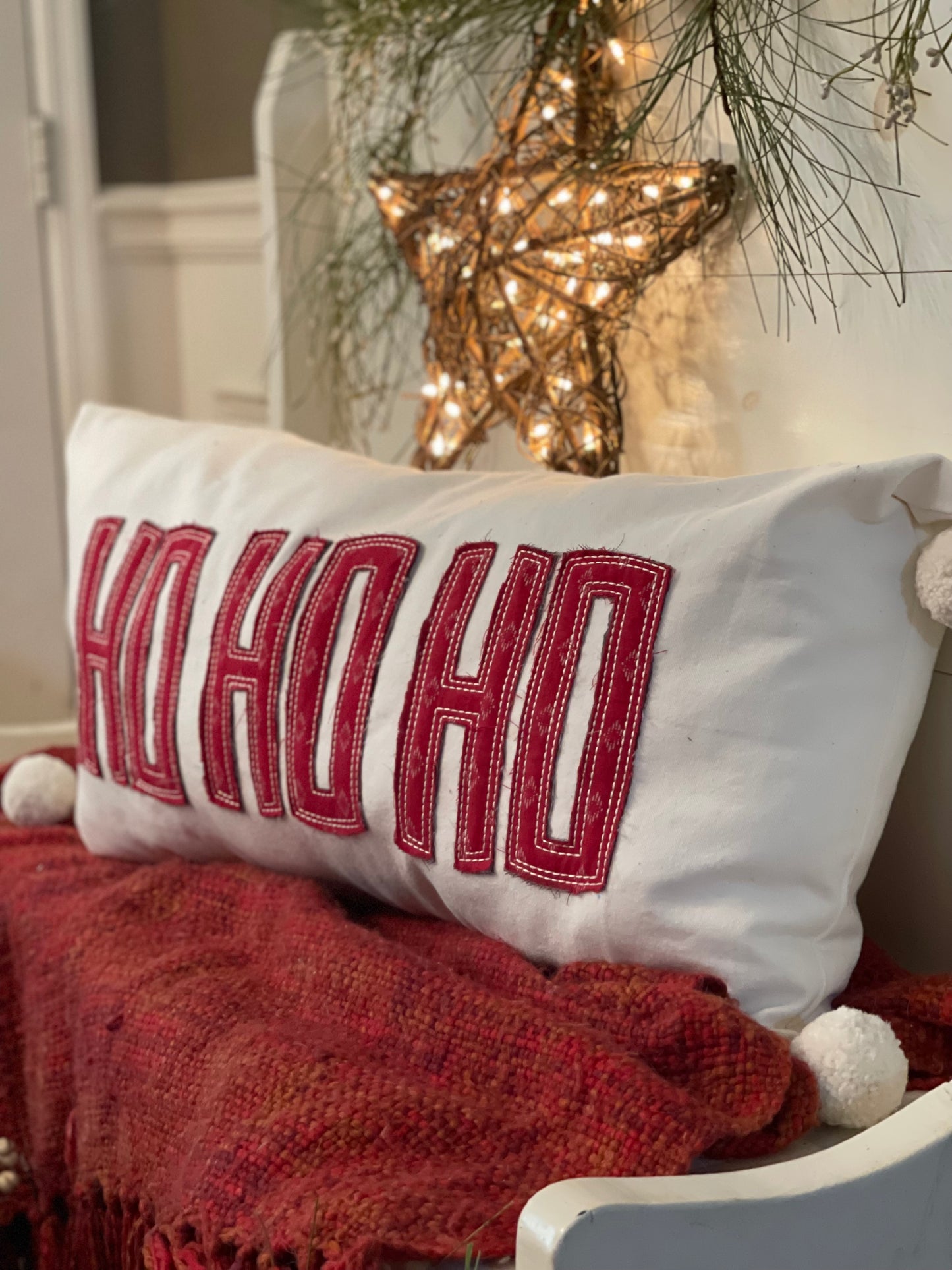 Christmas pillow HO HO HO