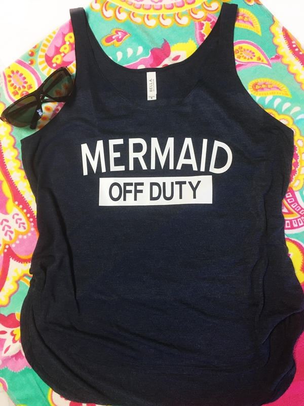 mermaid summer tank top, mermaid off duty