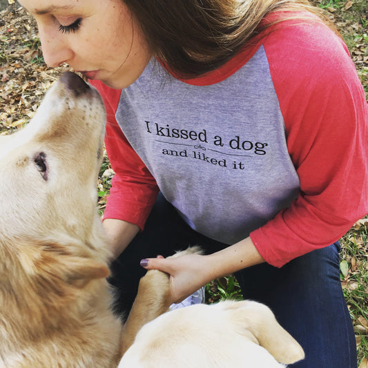 kissed a dog raglan shirt