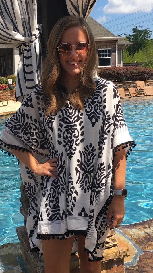 Swimwear coverup, boho style bathing suit coverup