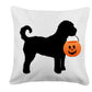 Halloween home decor pillow, dog and pumpkin pilllow