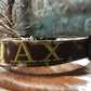 Monogrammed Dog Collar, cowhide print dog collar, personalized dog collar.