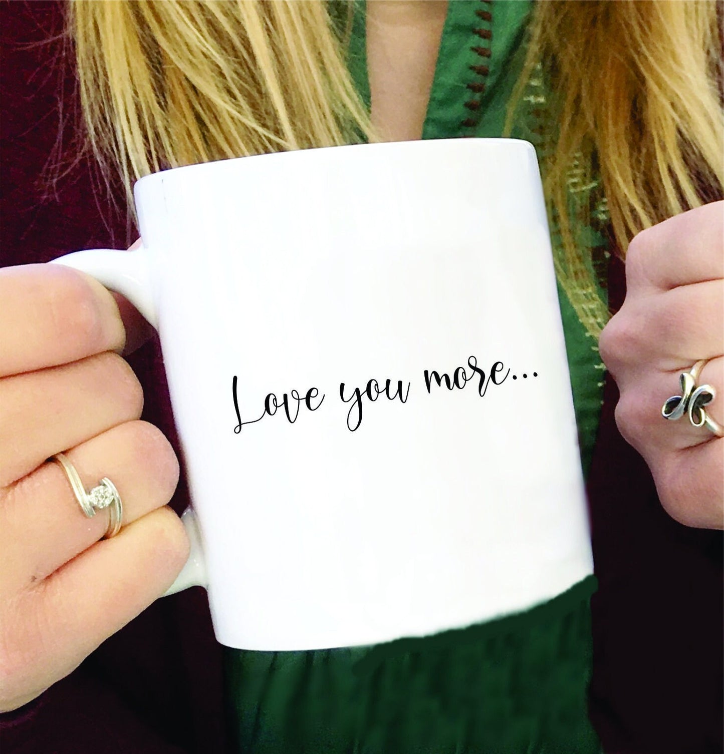 Love you more, valentines coffee mug,