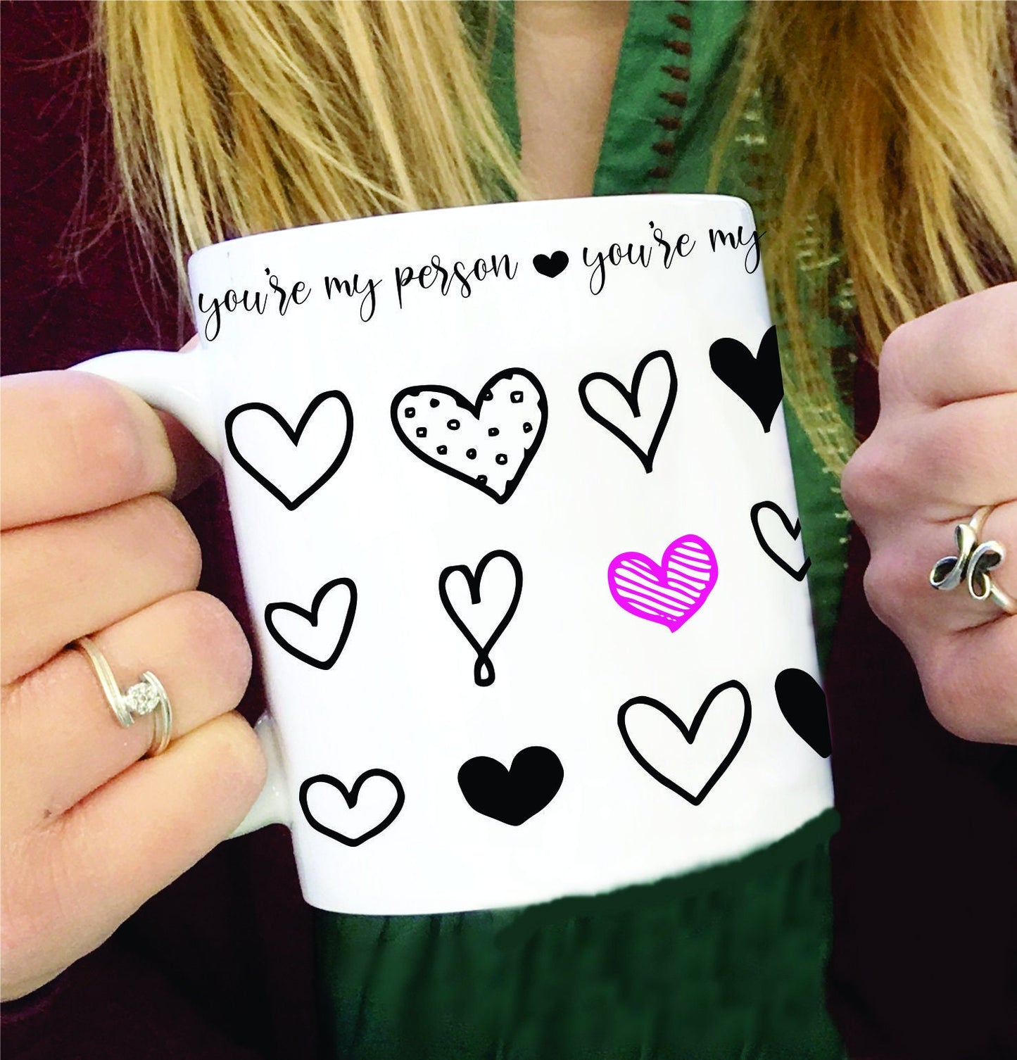Valentine's coffee mug, you're my person mug