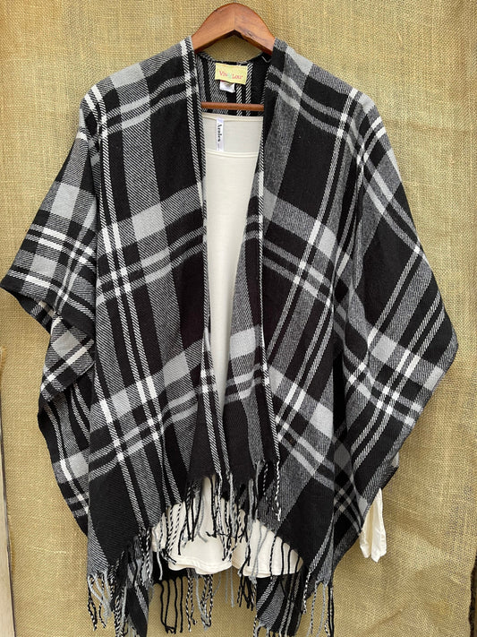 Monogrammed wrap, Plaid monogrammed shawl