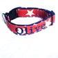Red white blue dog collar, Monogrammed Dog Collar,personalized dog collar, patriotic dog collar