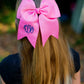 Monogrammed hair bow, girls hair bow