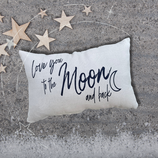 Moon pillow, love you to the moon and back pillow