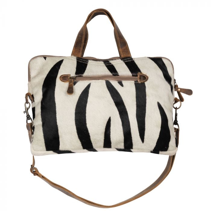 Zebra stripe leather bag