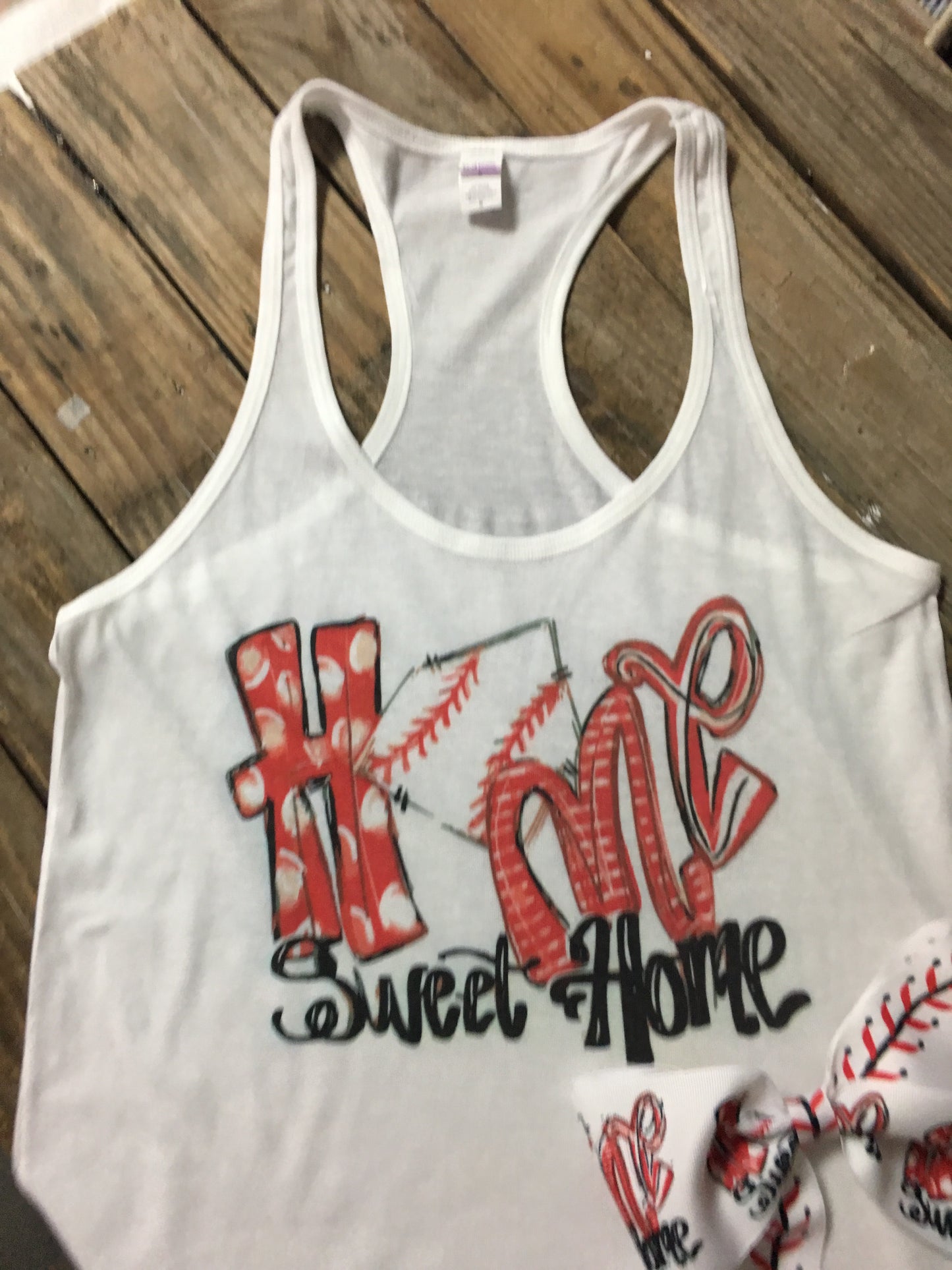 Softball tank top, Home sweet home,