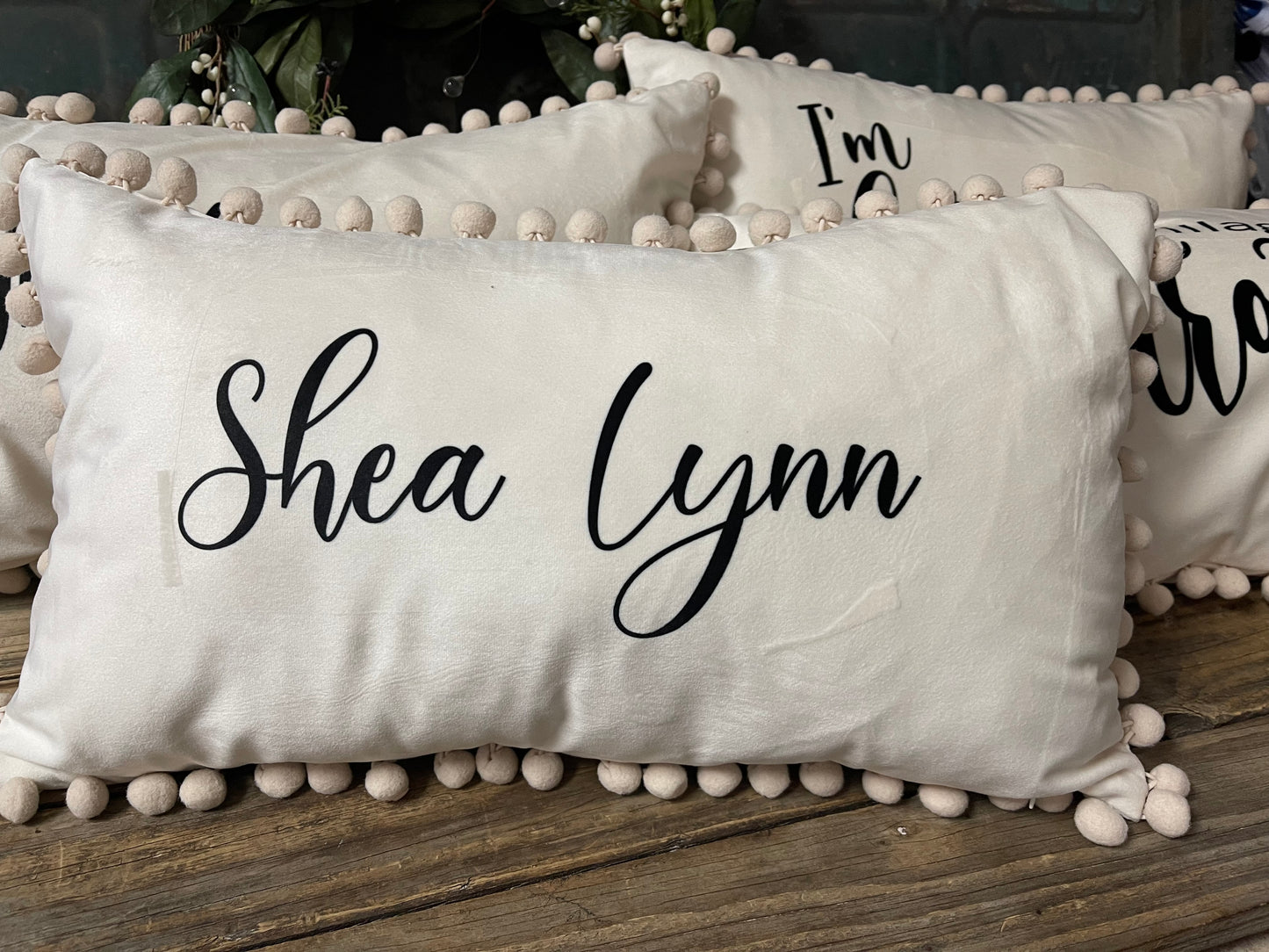 Personalized pillow, farmhouse style pillow with words