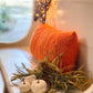 Fall sweater pillow, orange sweater pillow